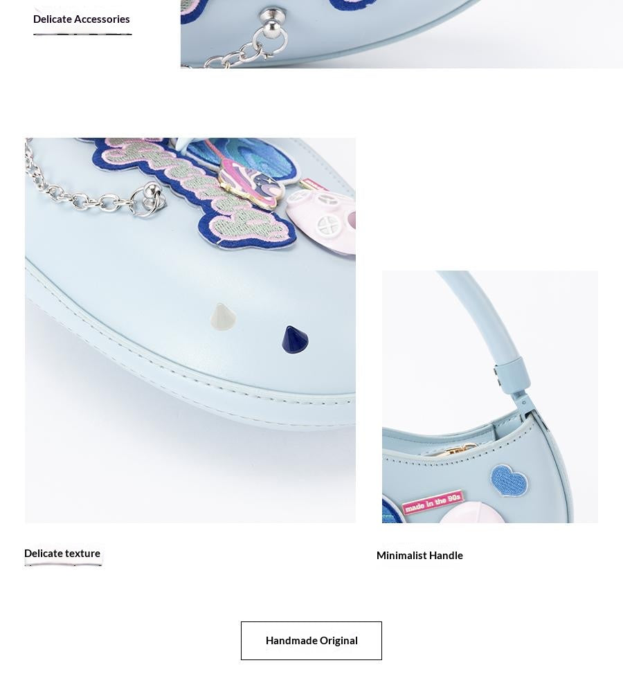 Milk Blue Puff designer original handbag