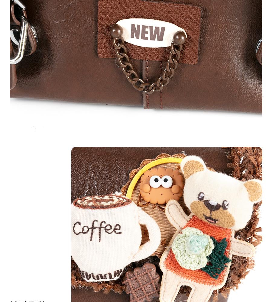 Bear makes coffee designer original shoulder bag \ crossbody bag