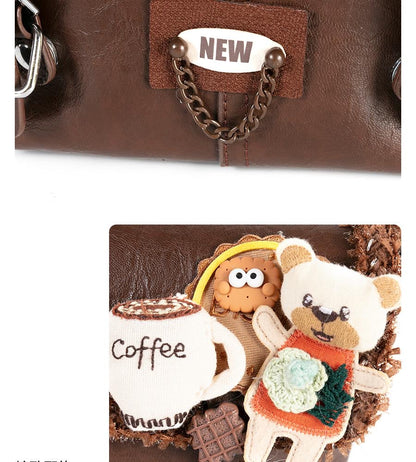 Bear makes coffee designer original shoulder bag \ crossbody bag