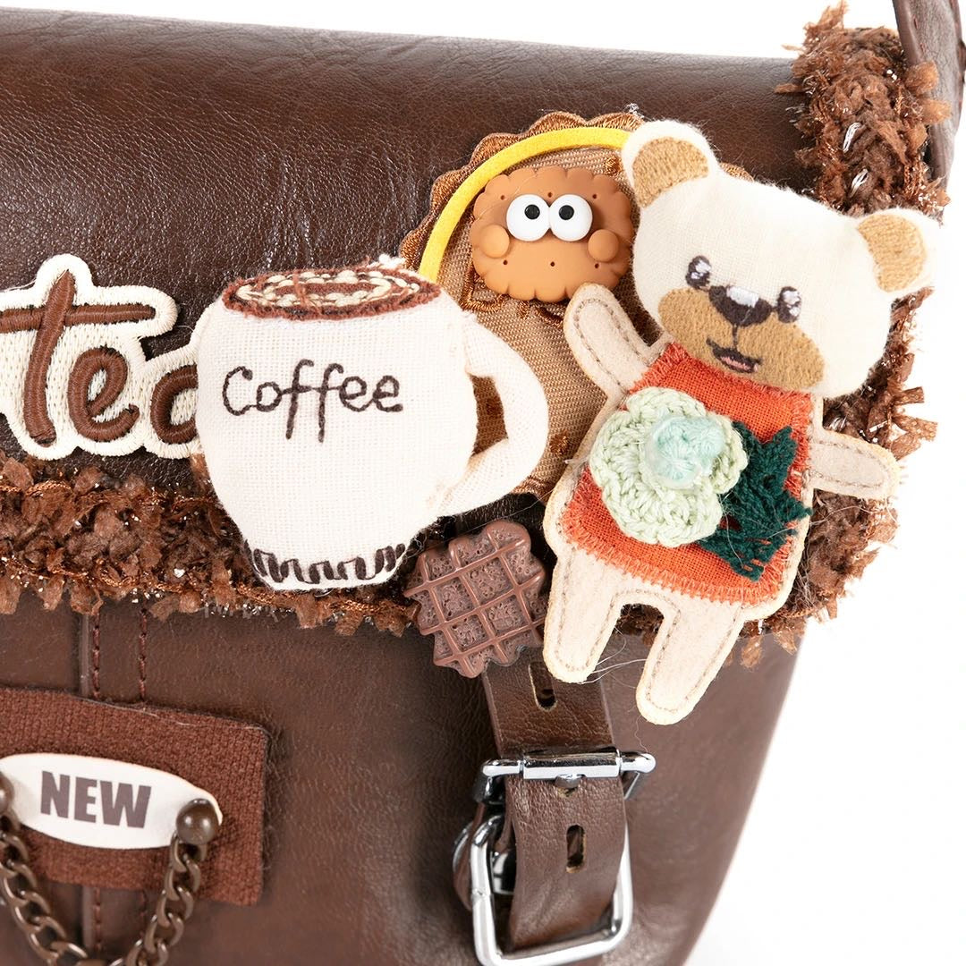 Bear makes coffee designer original shoulder bag \ crossbody bag
