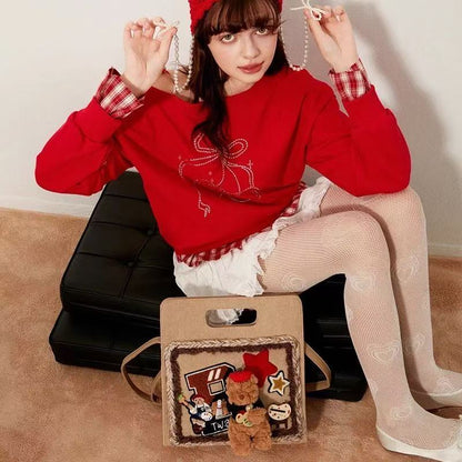 "Is a little bear and also a painter" designer original shoulder bag \ handbag \ crossbody bag